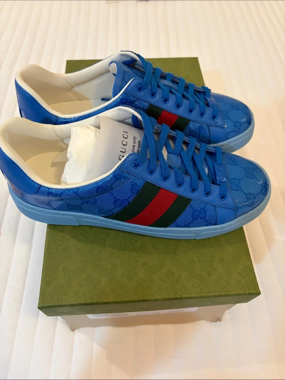 Gucci Blue GG Crystal Sneaker